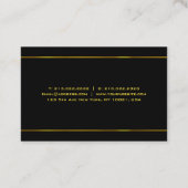 Carte De Visite Élégant Noir Et Or Modèle Moderne Personnalisé (Dos)