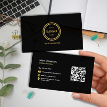 Elégant noir et or QR Code moderne professionnel