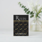 Carte De Visite Élégant noir et or Soleil lune de bijoux (Debout devant)