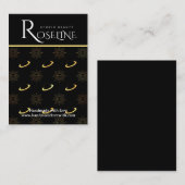 Carte De Visite Élégant noir et or Soleil lune de bijoux (Devant / Derrière)