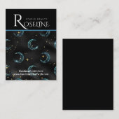 Carte De Visite Élégant noir et or Soleil lune de bijoux (Devant / Derrière)