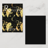 Carte De Visite Élégant noir et or Soleil lune de bijoux (Devant / Derrière)