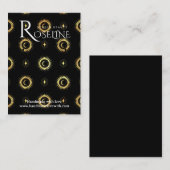 Carte De Visite Élégant noir et or Soleil lune de bijoux (Devant / Derrière)