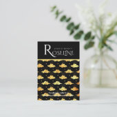 Carte De Visite Élégant Noir et or Sun Magic joaillerie (Debout devant)