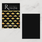 Carte De Visite Élégant Noir et or Sun Magic joaillerie (Devant / Derrière)