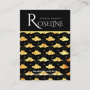 Carte De Visite Élégant Noir et or Sun Magic joaillerie