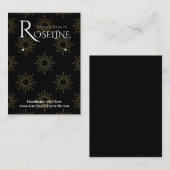 Carte De Visite Élégant Noir et or Sun Magic joaillerie (Devant / Derrière)