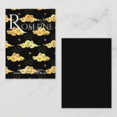 Carte De Visite Élégant Noir et or Sun Magic joaillerie (Devant / Derrière)