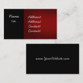 Carte de visite élégant noir et rouge (Devant / Derrière)