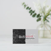 Carte De Visite Élégant noir gris minuscule étoile rayée Initiales (Debout devant)