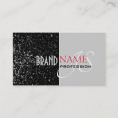 Carte De Visite Élégant noir gris minuscule étoile rayée Initiales (Devant)