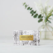 Carte De Visite Élégant noir Grunge métal Faux Or (Debout devant)