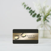 Carte De Visite Élégant, Noir, Lashes Or, Artiste Maquillage (Debout devant)
