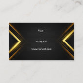 Carte De Visite Élégant noir moderne (Dos)
