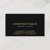 Carte De Visite Élégant Noir moderne Monogramme Luxe Chic (Dos)