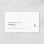 Carte De Visite Elégant noir noir ciseaux blanc ciseaux coiffeur (Dos)