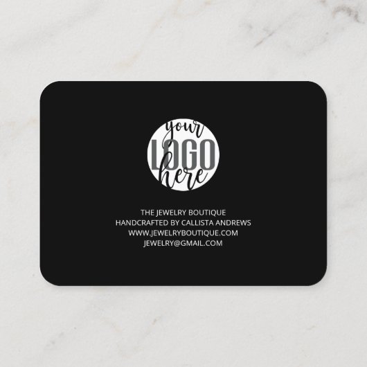 Carte De Visite Élégant noir noir noir logo logo Merci client (Dos)