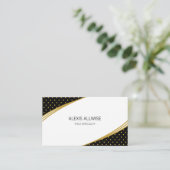 Carte De Visite Elégant noir or & blanc (Debout devant)