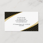 Carte De Visite Elégant noir or & blanc (Dos)