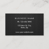 Carte De Visite Élégant Noir Or Brossé Métal (Dos)