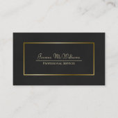 Carte De Visite Élégant Noir & Or Simple Professionnel (Devant)