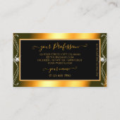 Carte De Visite Élégant noir orange brillant diamants avec logo (Dos)