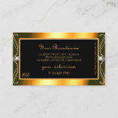 Carte De Visite Élégant noir orange brillant Diamants Monogramme (Dos)