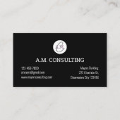 Carte De Visite Élégant noir Parties scintillant argent Agate Géod (Dos)