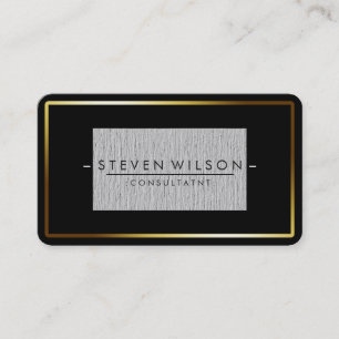 Carte De Visite Élégant Noir Professionnel Moderne Or Plat