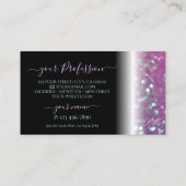 Carte De Visite Élégant noir rose Turquoise Parties scintillant ét (Dos)