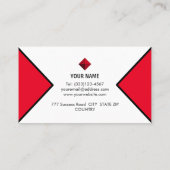 Carte De Visite Élégant Noir, Rouge & Blanc Moderne (Dos)
