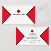 Carte De Visite Élégant Noir, Rouge & Blanc Moderne (Devant / Derrière)