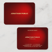 Carte De Visite Élégant Noir Rouge Damas Modèle professionnel (Devant / Derrière)