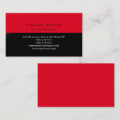 Carte De Visite Élégant noir rouge professionnel moderne (Devant / Derrière)