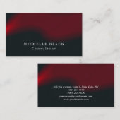 Carte De Visite Élégant Noir Rouge Waves Professionnel (Devant / Derrière)