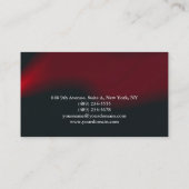 Carte De Visite Élégant Noir Rouge Waves Professionnel (Dos)