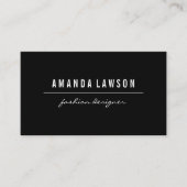 Carte De Visite Élégant noir simple (Devant)