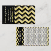 Carte De Visite Elégant noir sur citron Chiffon ZigZag Business (Devant / Derrière)