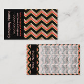 Carte De Visite Elégant noir sur corail clair ZigZag Business (Devant / Derrière)