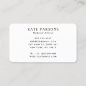 Carte De Visite Élégant noir sur Papillon noir (Dos)