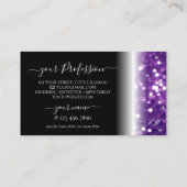Carte De Visite Élégant Noir Violet Parkling Parties scintillant I (Dos)