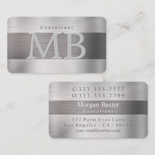 Carte De Visite Élégant Nom do-it-yourself Monogramme Lt & Dk Bros (Devant / Derrière)