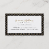 Carte De Visite Élégant nom manuscrit avec Motif Art Déco (Dos)