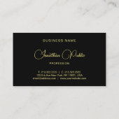 Carte De Visite Élégant nom manuscrit Modèle noir & or (Dos)