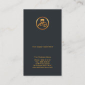 Carte De Visite Élégant Nom Or Initiales Monogramme Chauffeur (Dos)