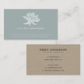 CARTE DE VISITE ÉLÉGANT NOMINATION FLORALE DUSKY BLUE LOTUS (Devant / Derrière)