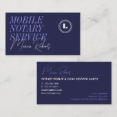 Carte De Visite Elégant notaire mobile indigo bleu foncé (Devant / Derrière)