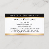 Carte De Visite Élégant Notaire Photo publique Or Noir (Dos)