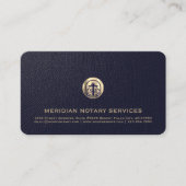 Carte De Visite Élégant Notaire professionnel bleu et or public (Devant)