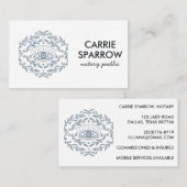 Carte De Visite Élégant Notaire Public Mystique OEil Rose Vines Ch (Devant / Derrière)